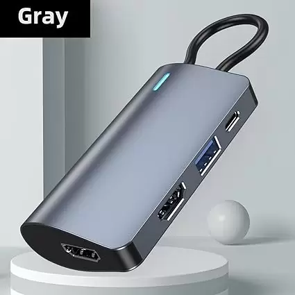 USB C Hub, 6 in 1 USB C to 2 HDTV Splitter, 5Gbps USB 3.0 Data Port, USB C Adapter with 4K HDTV Port, PD 100W Charging, SD TF Card Reader, for iPad Pro MacBook Pro Laptops - Image 2